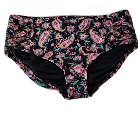 Lands' End Bikini Swimsuit 2x xxl black paisley - Picture 6 of 7